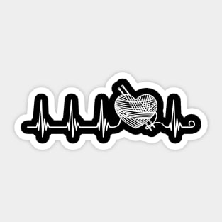 Knitting Sewing Crocheting with Passion Heartbeat Bright Sticker